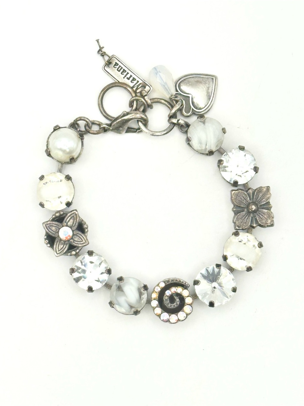 Mariana Silver-Plated Austrian Crystal Charm Bracelet